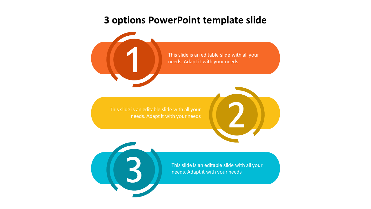 3 options powerpoint template slide